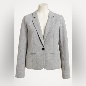 Lane Bryant Gray Knit Blazer Size 14 Soft Stretch One-Button Career Work Office